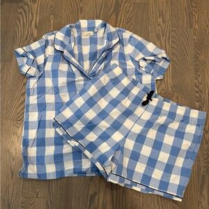 L.L. Bean Blue and White Plaid Pajama Set
